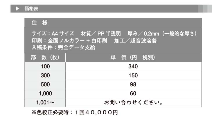 A4クリアファイル