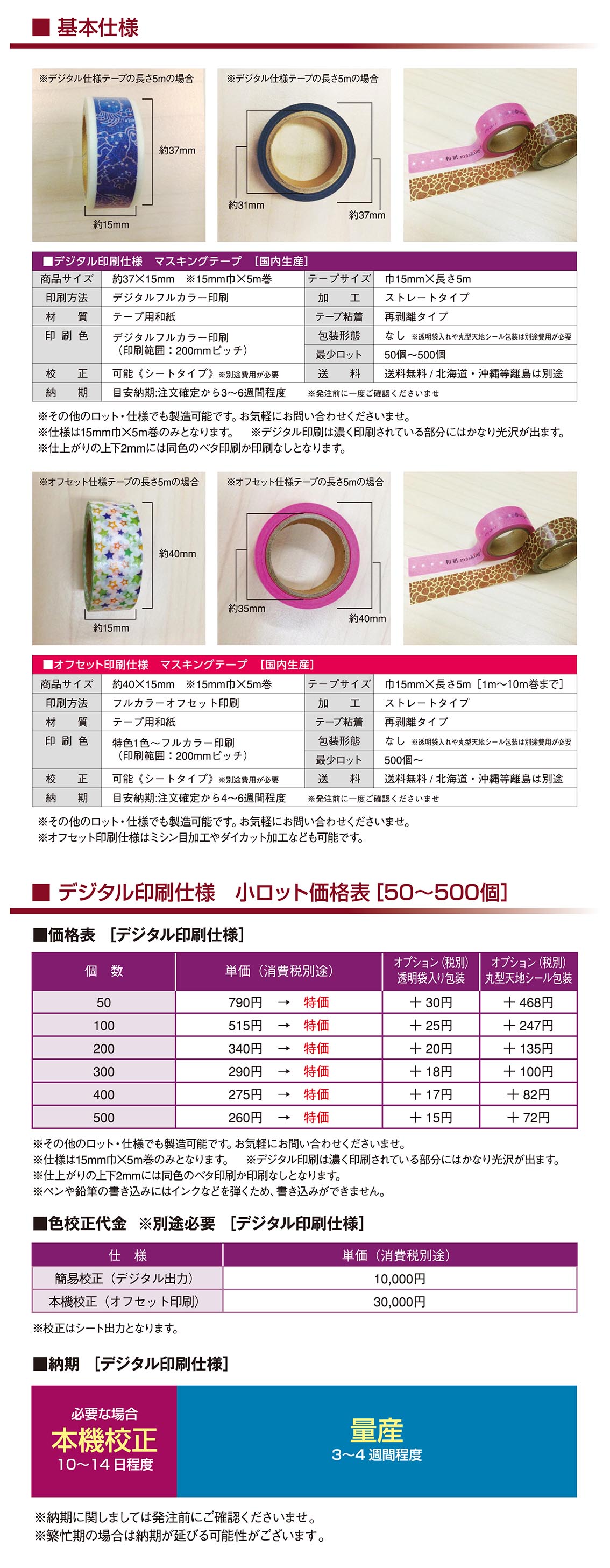 オリジナルマスキングテープ_基本仕様