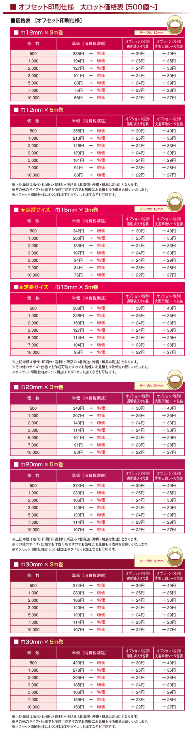 オリジナルマスキングテープ_価格