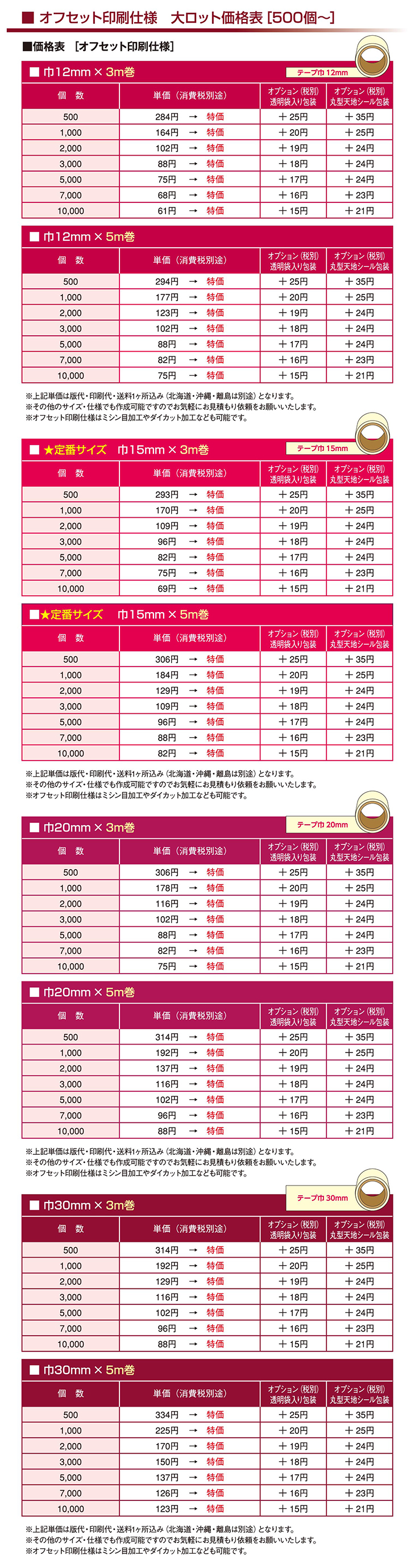 オリジナルマスキングテープ_価格